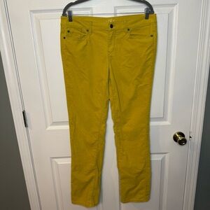 LOFT Women's Yellow Modern Straight Leg Corduroy Pants Size 10 GUC